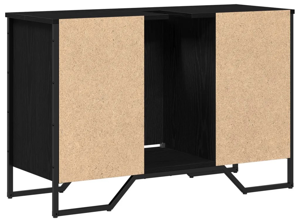 fürdőszobai mosdószekrény Fekete tölgy 91x35x60 cm Mérnöki fa