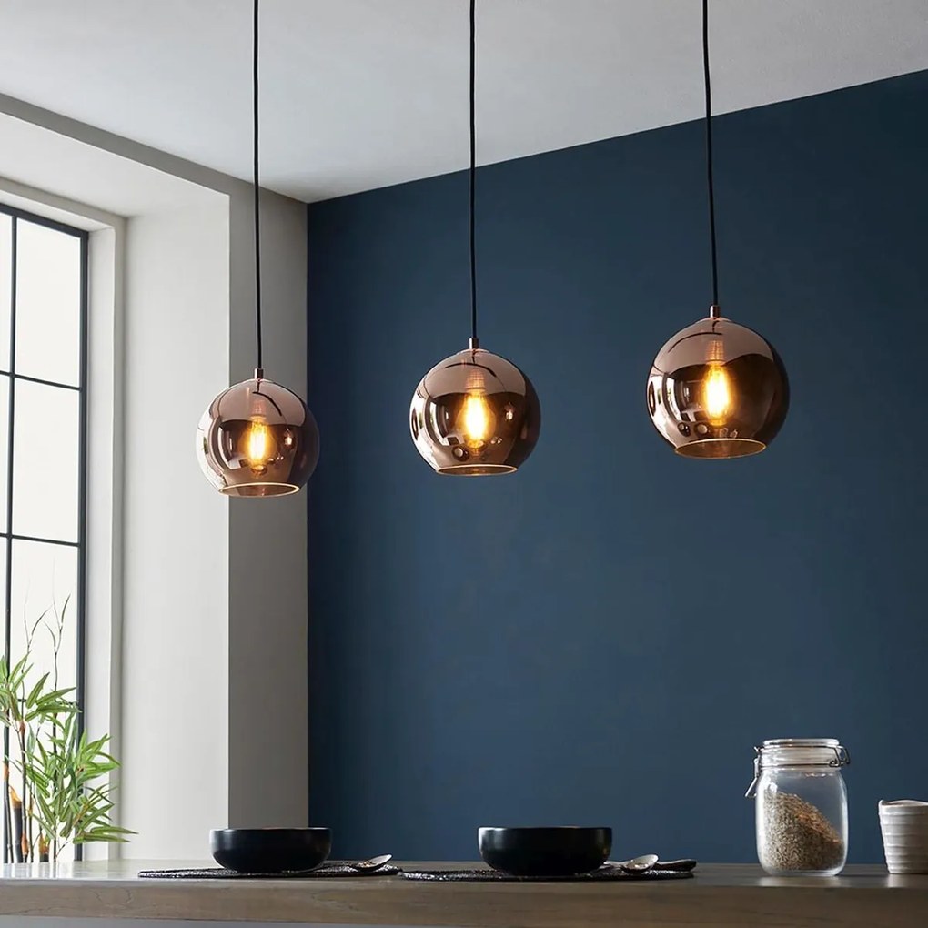 Endon modern függeszték boli fekete tükör réz end102929