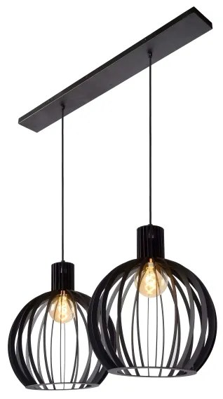 Lucide 73400/02/30 - Csillár zsinóron MIKAELA 2xE27/60W/230V fekete