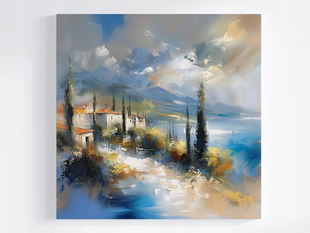 Vászonkép Canvas Tájkép Absztrakt Toszkána Ciprus Város 80x80