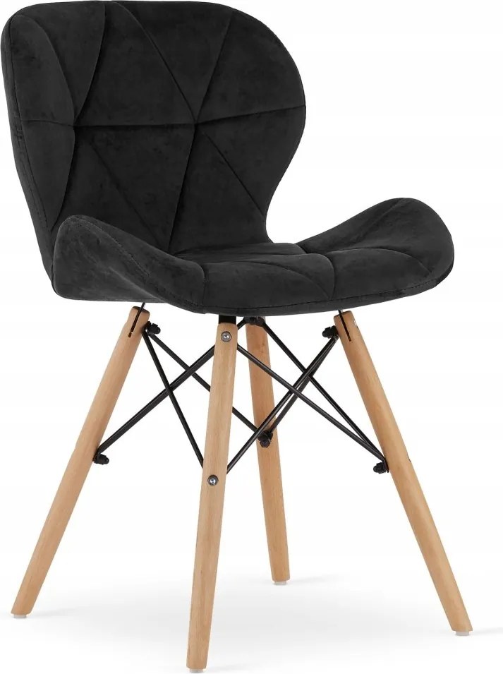 Lago bársony szék fekete x 1