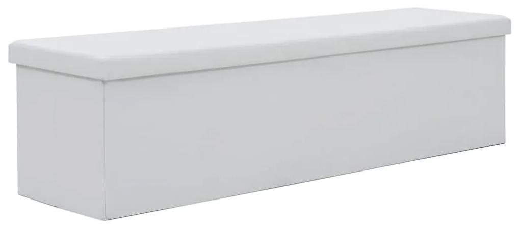vidaXL fehér műbőr összecsukható tárolópad 150 x 38 x 38 cm
