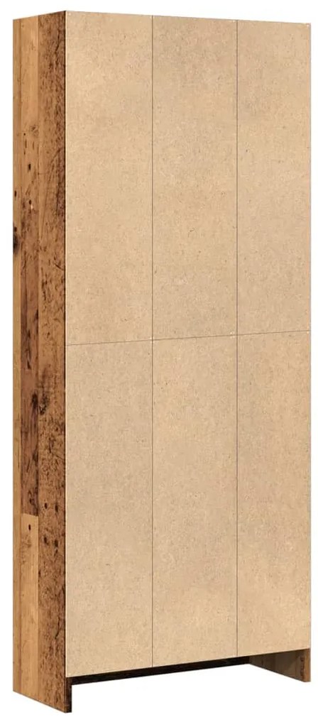 antik fa színű szerelt fa könyvespolc 60 x 24 x 143 cm