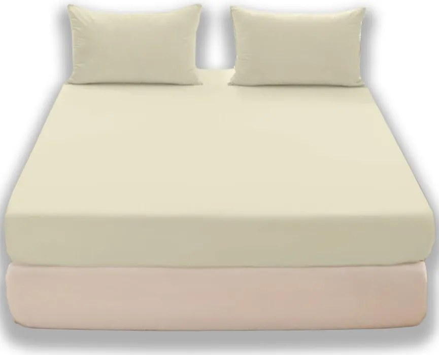 160x200cm gumis lepedő Cotton world jersey Ecru puha GK04