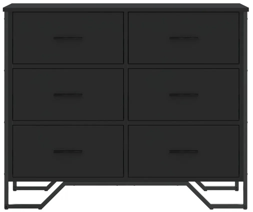 fekete szerelt fa komód 91 x 35,5 x 74,5 cm