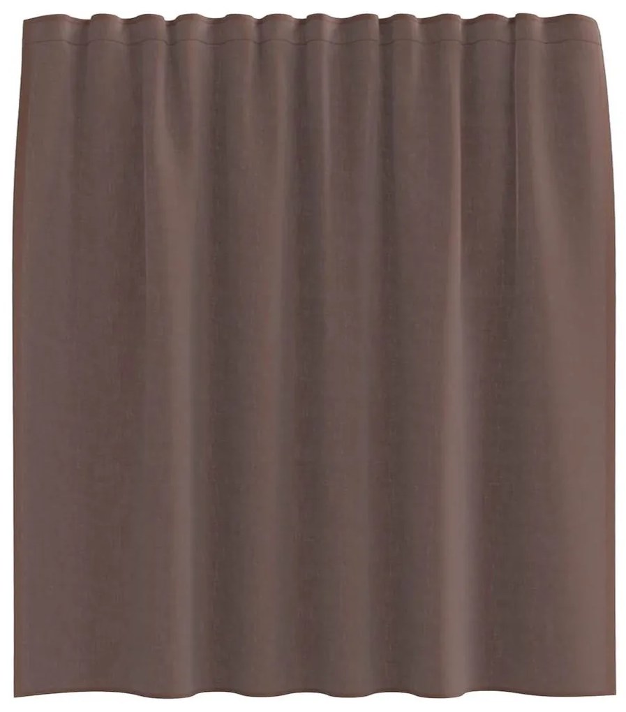 2 db barna fátyolfüggönyök fülecske tetejével 140x260 cm