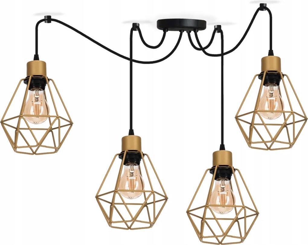 Csillár függőlámpa nappaliba Pók Diamond Loft 4 asztal fölé csillár