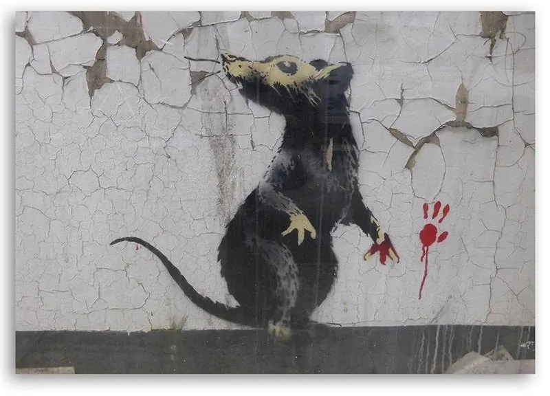 Gario Vászonkép Banksy patkány mancsa Méret: 100 x 70 cm