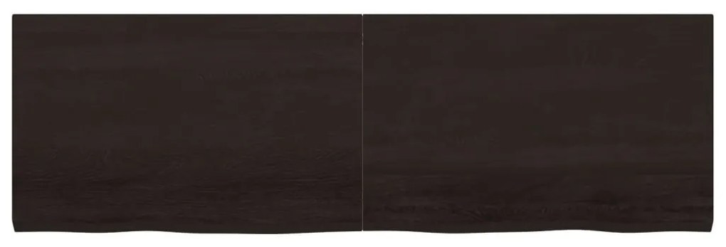 sötétbarna kezelt tömör tölgyfa fali polc 160 x 50 x (2-4) cm