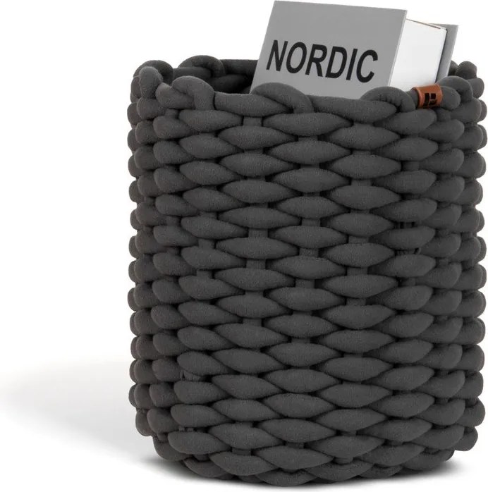 Textil tárolókosár ø 25x25 cm Peach Skin Round M – Bigso