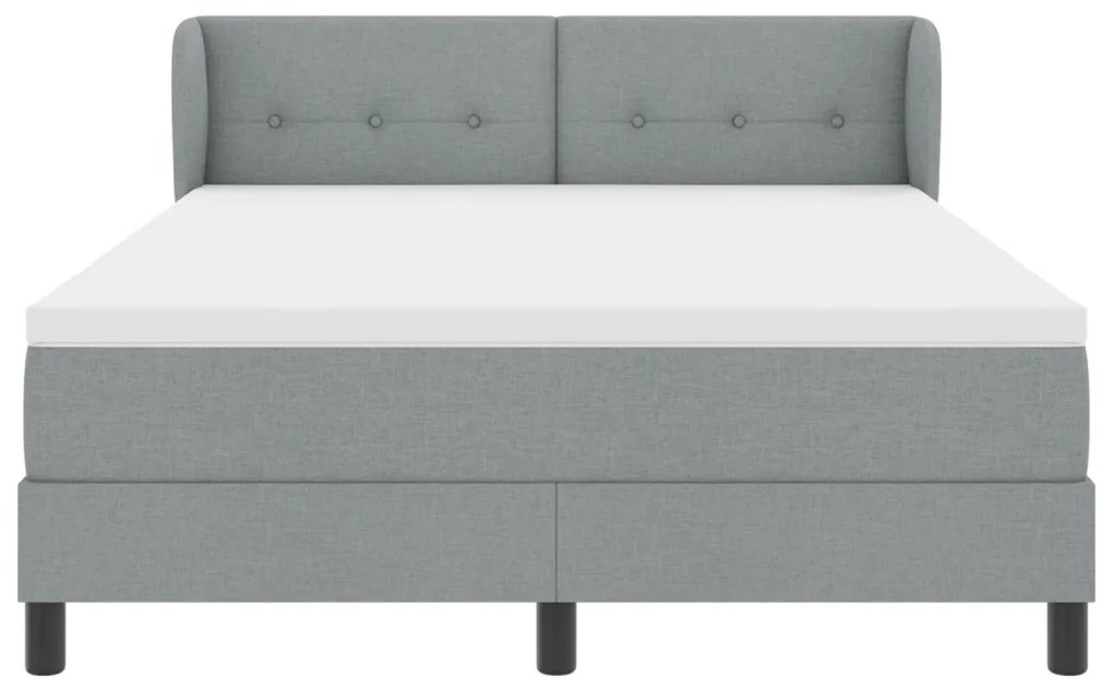 Boxspring Ágy Matrac Kivilágított Szürke 140x200 cm Szövet