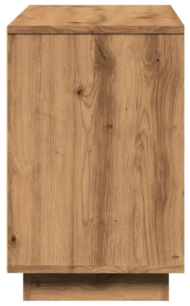 kézműves tölgy színű szerelt fa tálalószekrény 102 x 35 x 55 cm