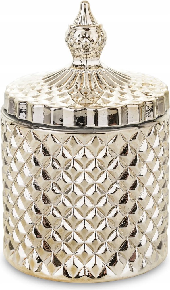 Dekoratív üveg tároló doboz, arany