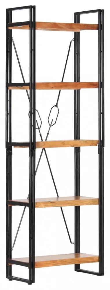 5 szintes tömör akácfa könyvespolc 60 x 30 x 180 cm