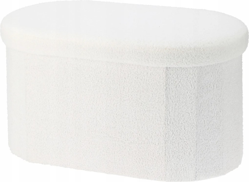 Hosszúkás Puff Tárolórekesszel Mdf 71X39X39 CM Fehér
