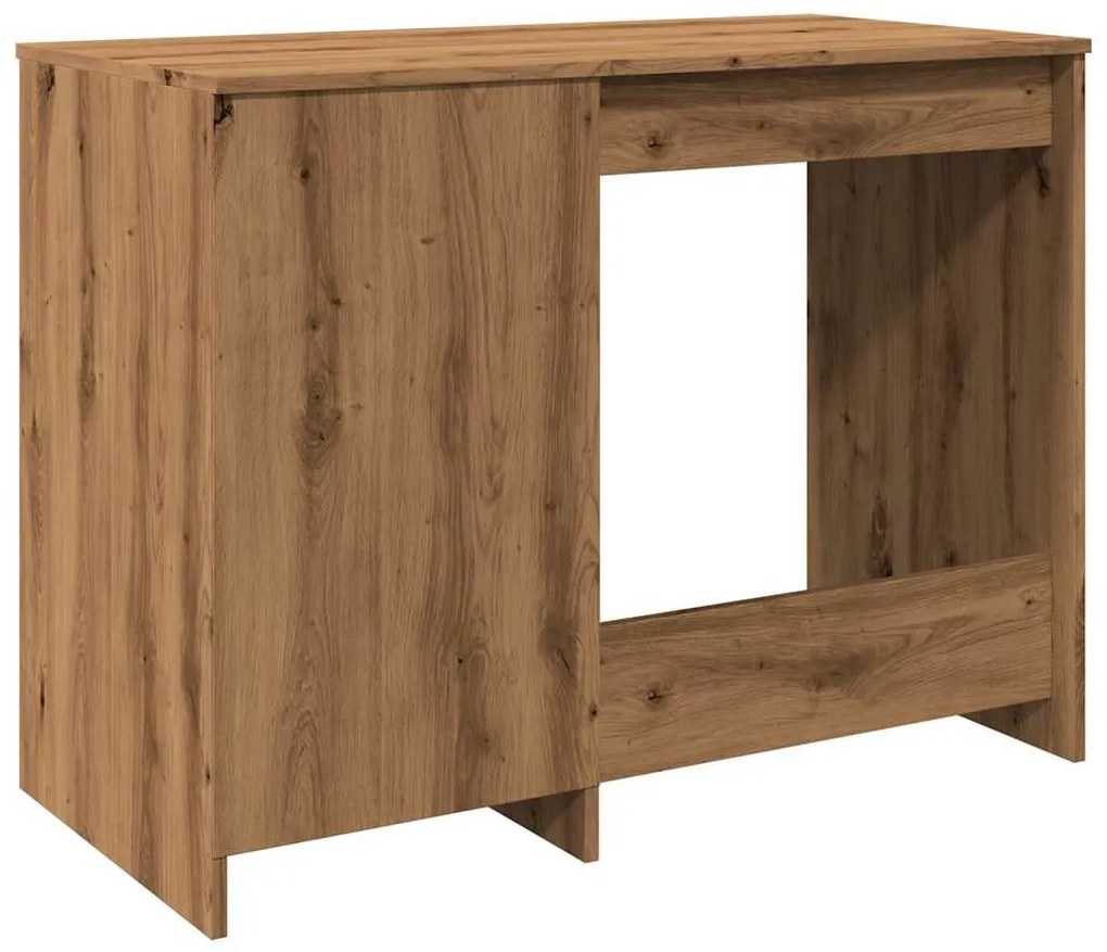 kézműves tölgy színű szerelt fa íróasztal 100 x 50 x 76 cm