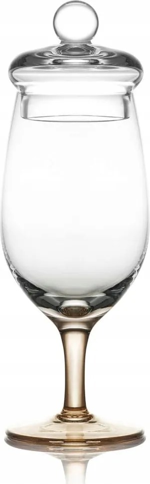 Amber whiskys pohár borostyánszínű fedéllel
