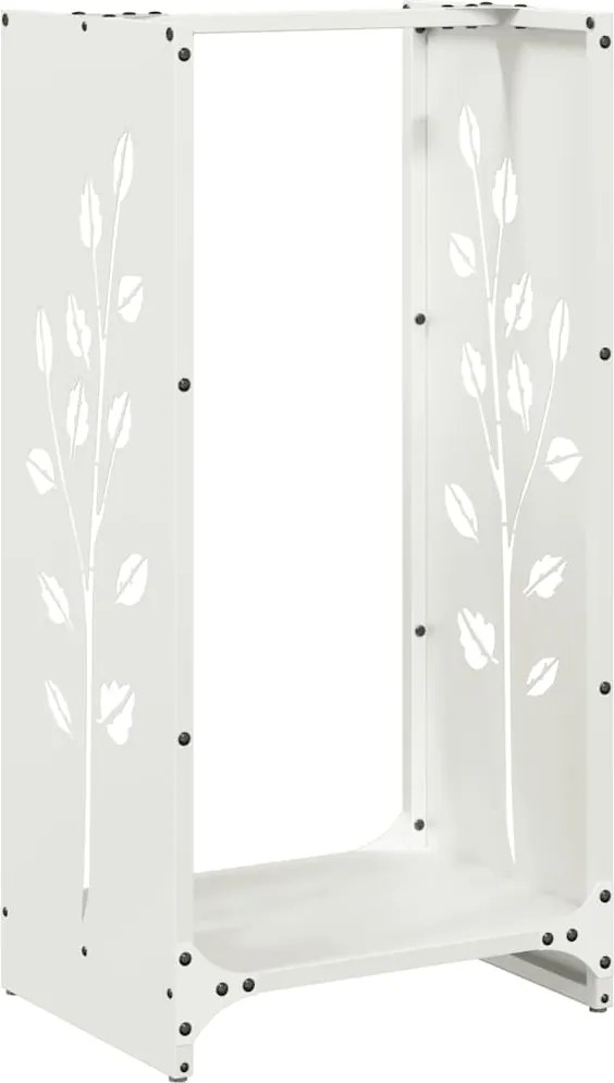 vidaXL fehér hidegen hengerelt acél tűzifatároló 40x30x80 cm