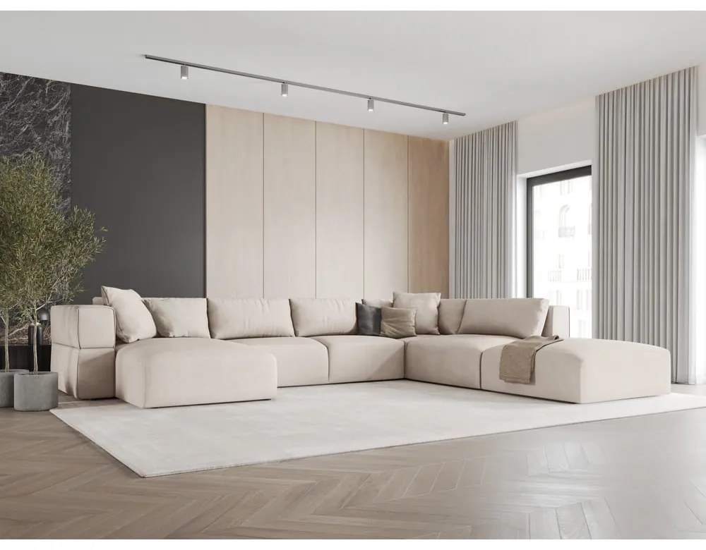 Bézs sarokkanapé (jobb oldali-"U" alakú) Esther – Milo Casa