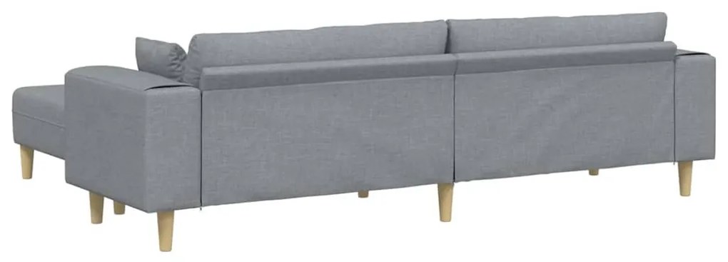 Szövet kanapé párnával 3 pcs Világosszürke 208 cm szövet
