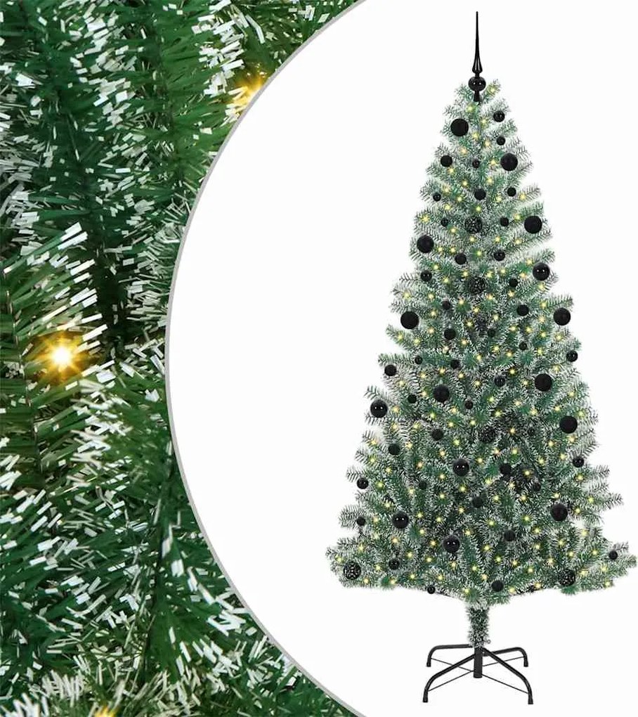 vidaXL Mű karácsonyi fa hóval borítva LED fényekkel 300 LED-del 210 cm