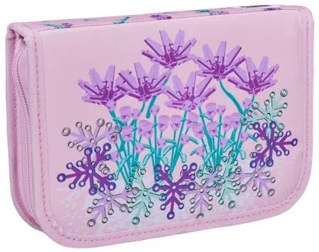 Tolltartó, klapnis, cipzáras, töltött, LEGO Flowers, rózsaszín-mintás (L200852506)