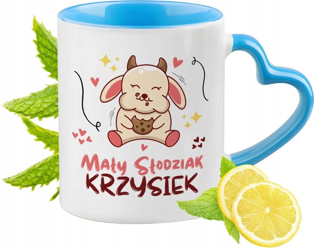 Kék Bögre Szív Alakú Füllel Kristófnak Ideális Ajándék