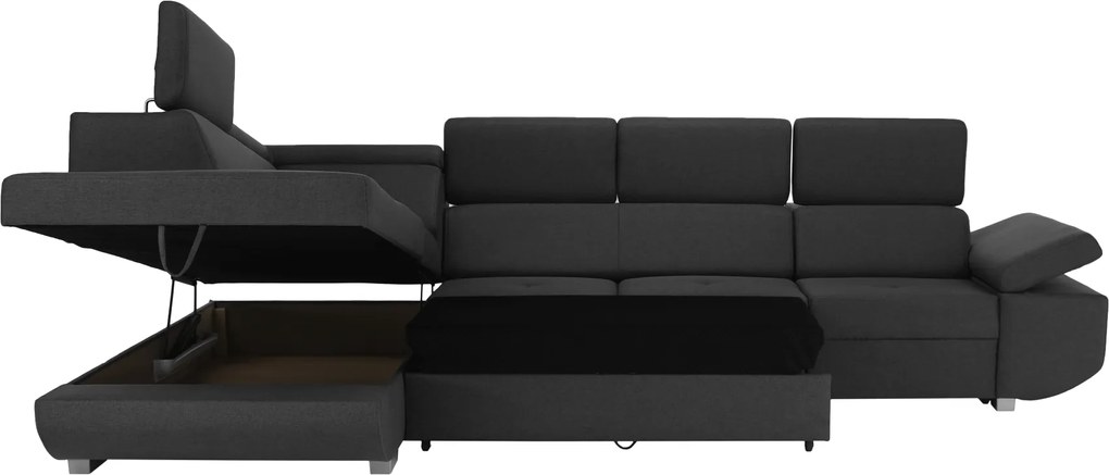 Ülőgarnitúra, sötétszürke, szövet Stark, balos, MAVIS