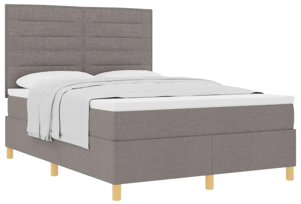 Box Spring ágy matraccal Taupe 140x190 cm Szövet