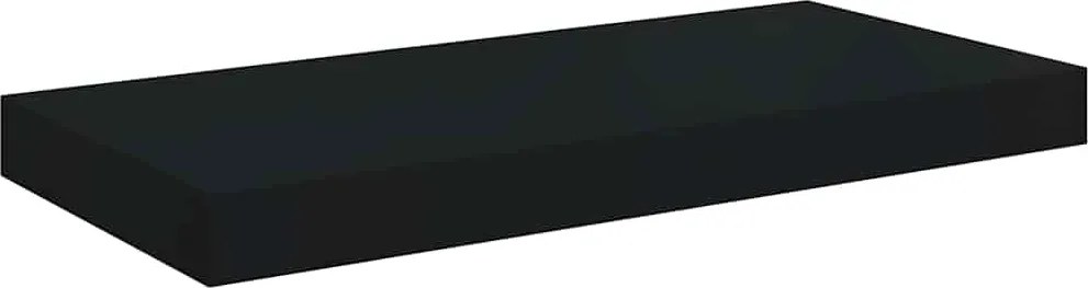 vidaXL fekete MDF lebegő fali polc 50 x 23 x 3,8 cm