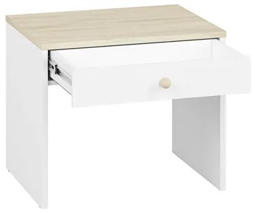 Éjjeli szekrényke BUBO 58x69 cm fehér/világos bükk