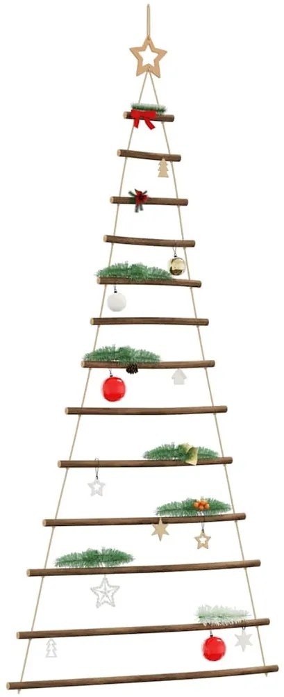 függő karácsonyfa tetején csillaggal 86 x 180 cm természetes ág