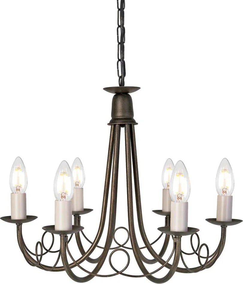 ELSTEAD MN6-BLK-GOLD MINISTER Klasszikus Csillár Antik Arany E14 IP20