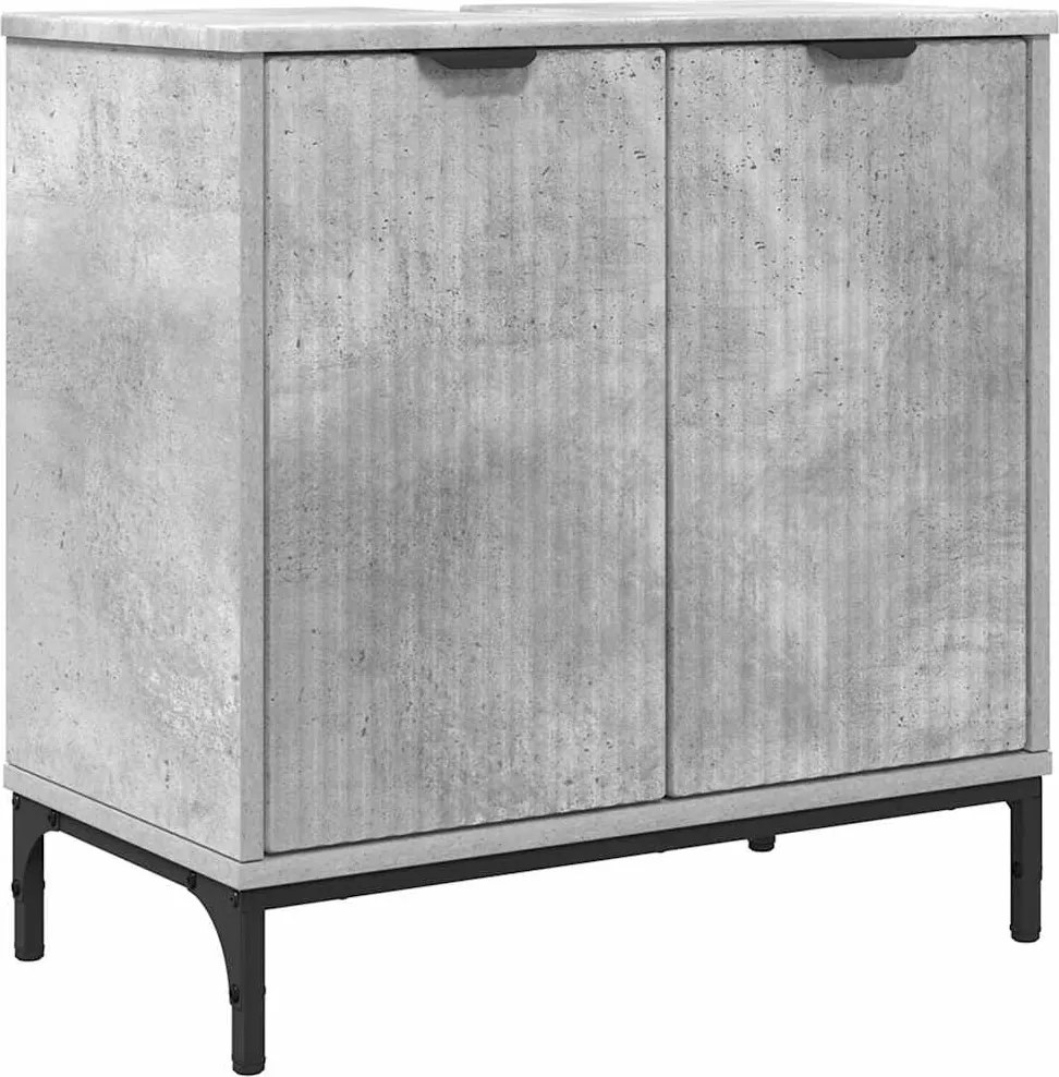 vidaXL Fürdőszobai mosdószekrény Beton Szürke 60,5 x 33,5 x 61 cm