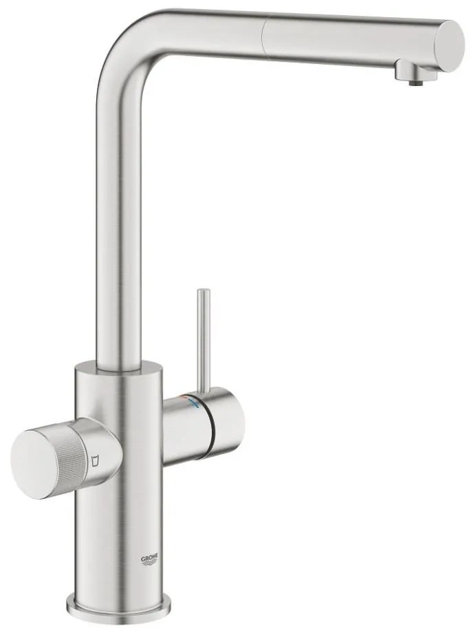 GROHE 30601DC0 - BLUE PURE mosogató csaptelep, kihúzható kifolyófej, rozsdamentes acél