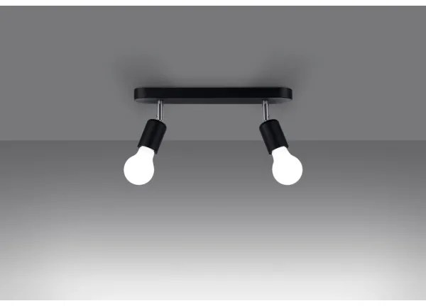 Sollux SL.1121 - Spotlámpa FORNES 2xE27/60W/230V fekete