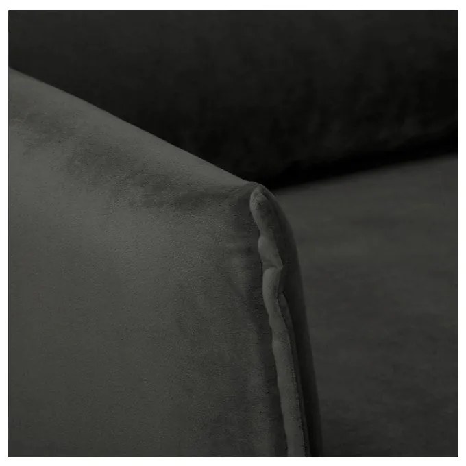 Sötétszürke bársony fotel Juli – Ropez