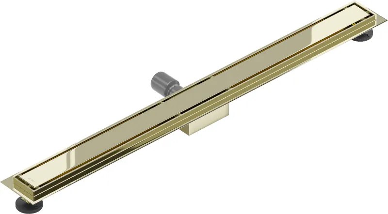 Mexen Lapos rozsdamentes acél zuhanytálca 80 cm (2in1) - M13 minta, arany, 1510080-15