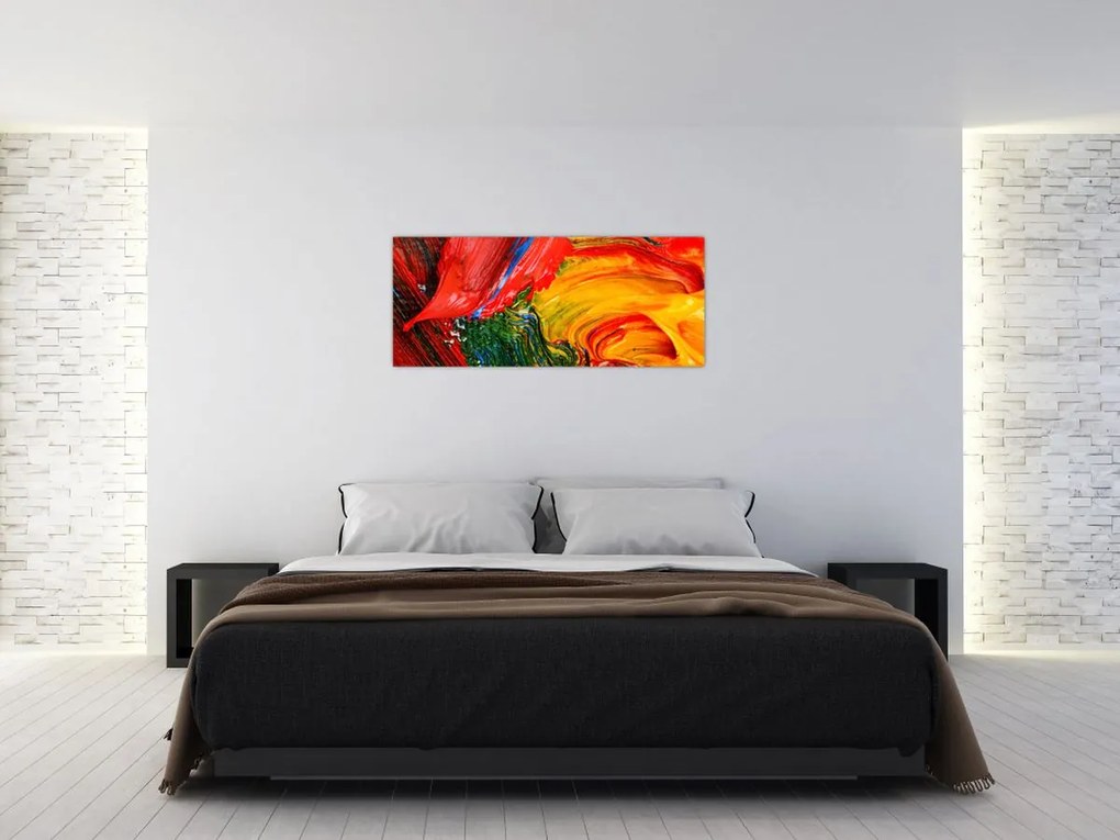 Kép - Kékítő absztrakció ecsettel (120x50 cm)