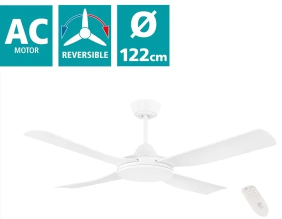 Eglo 35088 - BONDI mennyezeti ventilátor 52W/230V, fehér, távirányítóval