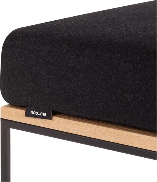 Fekete kárpitozott ülőke Feo – noo.ma