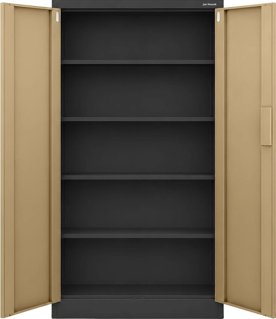 Irodai fém szekrény számzáras antracit / dió: Eco Design DANIEL, 900 x 1850 x 400 mm