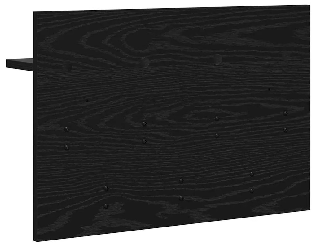 Fali Kabáthorog polcokkal Musta tammi 60 x 40 x 12 cm Faanyag