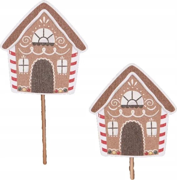 Piki dekoratív mézeskalács házikó 23 cm karácsonyi dekoráció 10 db