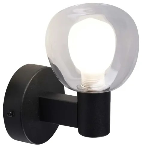 Fürdőszobai fali lámpatest POLA 1xG9/5W/230V IP44 fekete/átlátszó