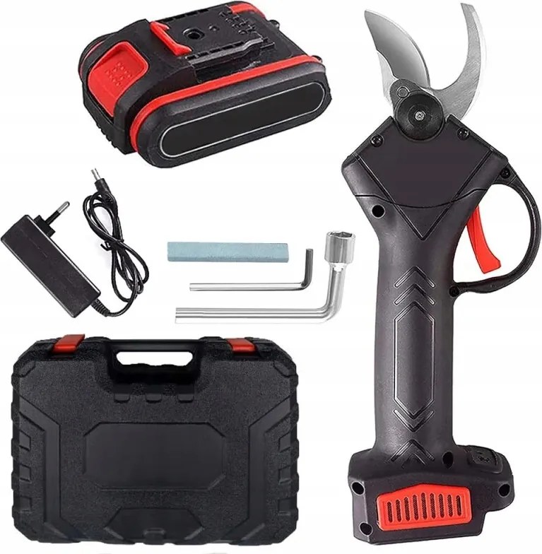 Verk 11386 Elektromos kerti olló, elemes, 21V, fekete