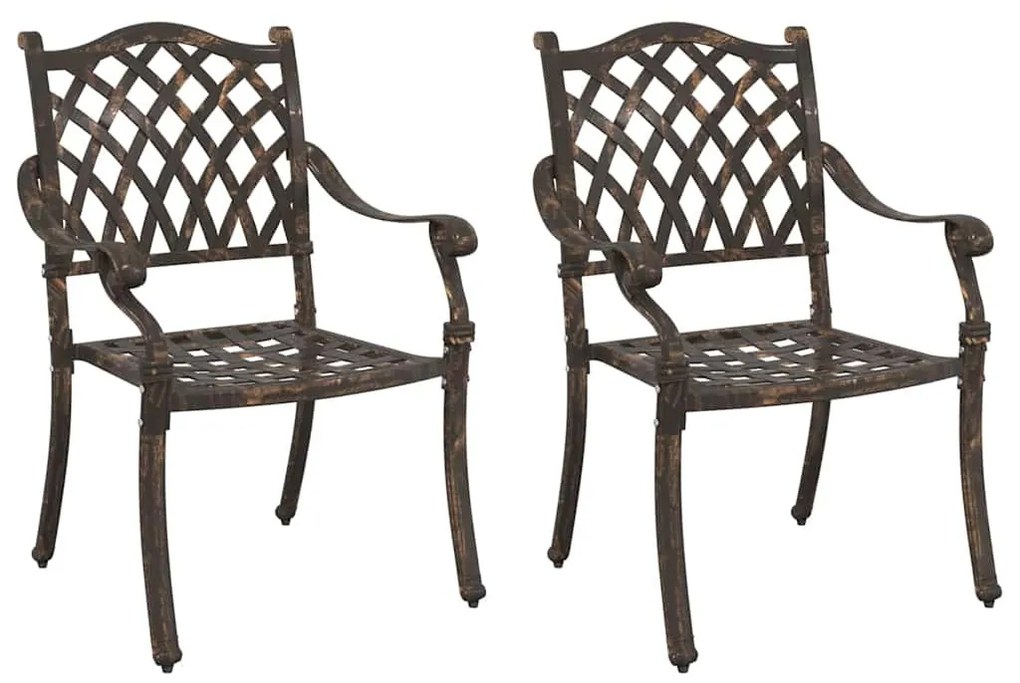 Kerti Szék párnával 2 pcs Bronz 55 x 56.5 x 91cm Alumínium