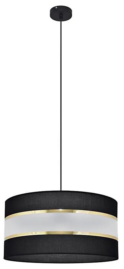 Csillár zsinóron HELEN 1xE27/15W/230V á. 40 cm fekete/arany