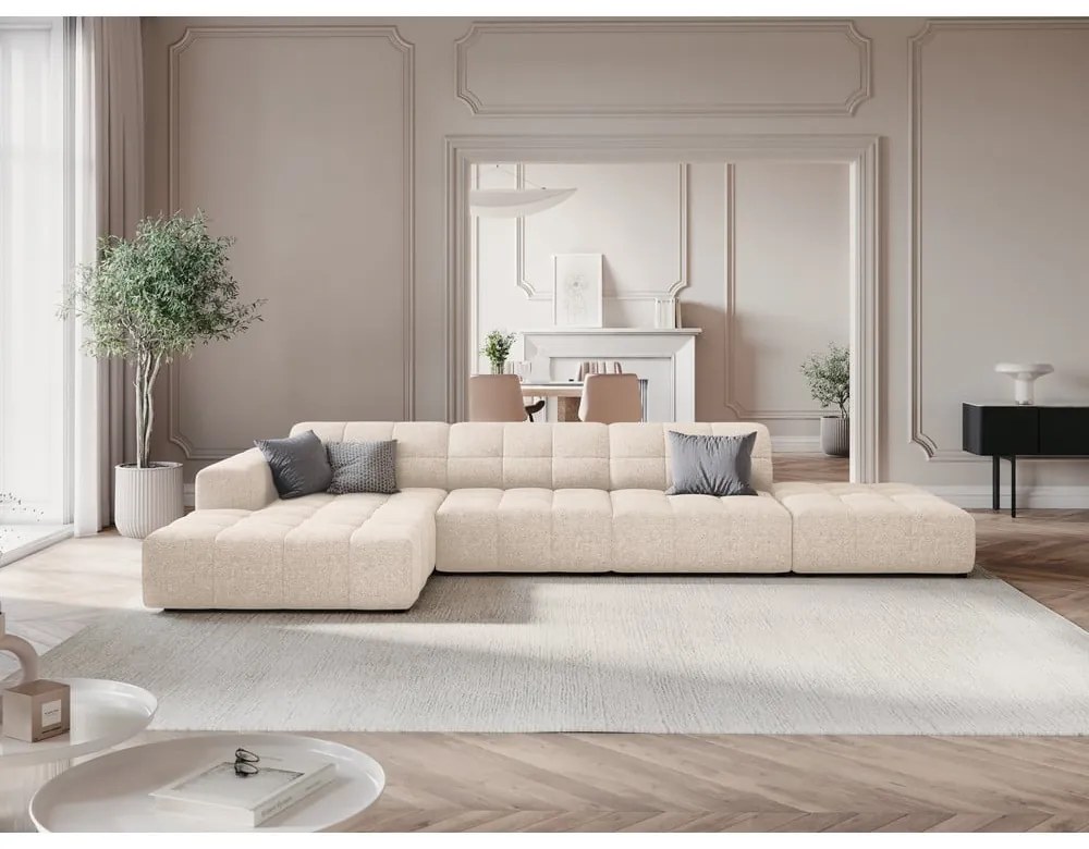 Krémszínű sarokkanapé Chicago – Cosmopolitan Design