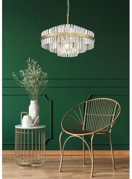 Zuma Line P0567-12A-2GAC - Csillár láncon CONSTANTINOPLE 12xG9/28W/230V arany